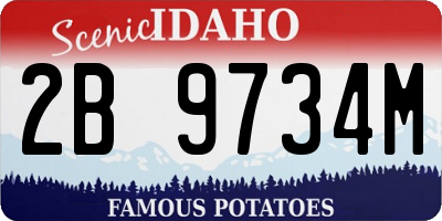 ID license plate 2B9734M