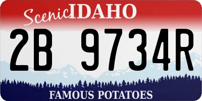 ID license plate 2B9734R