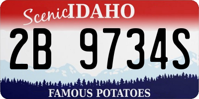 ID license plate 2B9734S