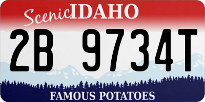 ID license plate 2B9734T