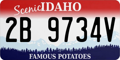 ID license plate 2B9734V