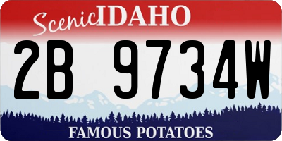 ID license plate 2B9734W