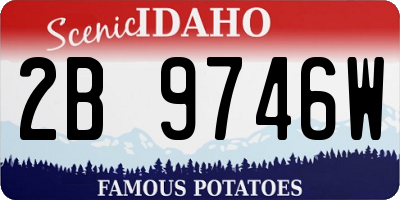 ID license plate 2B9746W