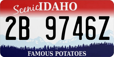 ID license plate 2B9746Z