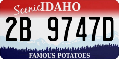 ID license plate 2B9747D