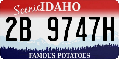 ID license plate 2B9747H