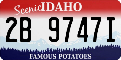 ID license plate 2B9747I