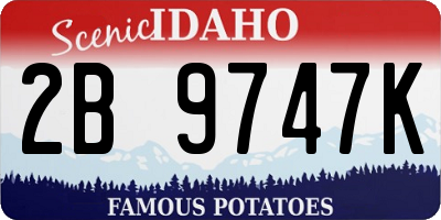 ID license plate 2B9747K