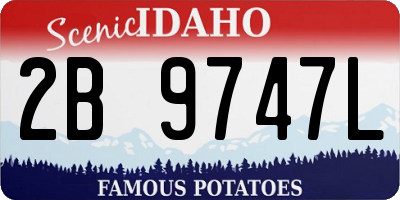 ID license plate 2B9747L