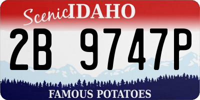 ID license plate 2B9747P