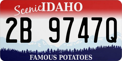 ID license plate 2B9747Q