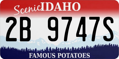 ID license plate 2B9747S