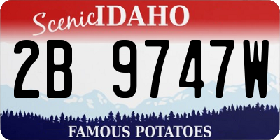 ID license plate 2B9747W