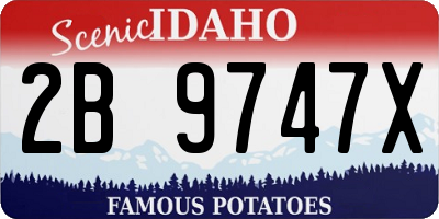 ID license plate 2B9747X