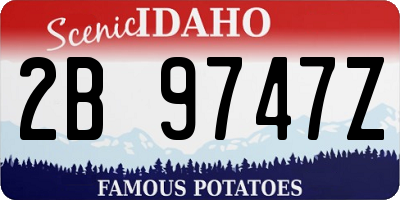 ID license plate 2B9747Z