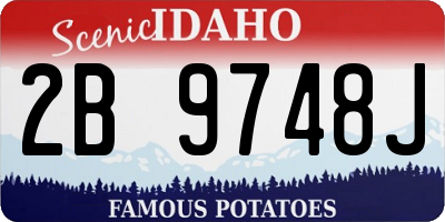 ID license plate 2B9748J