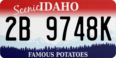ID license plate 2B9748K