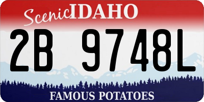ID license plate 2B9748L