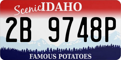 ID license plate 2B9748P
