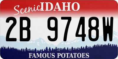 ID license plate 2B9748W