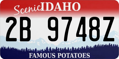 ID license plate 2B9748Z