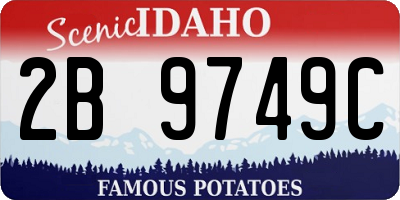 ID license plate 2B9749C