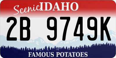 ID license plate 2B9749K