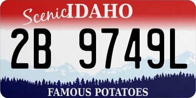 ID license plate 2B9749L