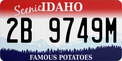 ID license plate 2B9749M