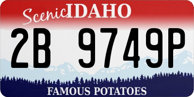 ID license plate 2B9749P