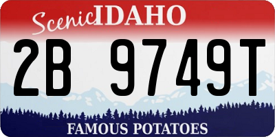 ID license plate 2B9749T