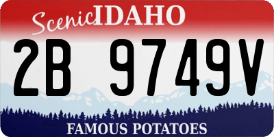ID license plate 2B9749V