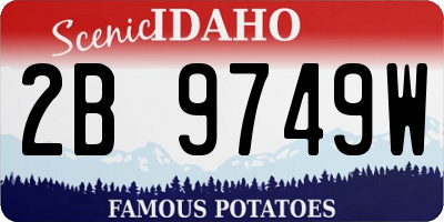ID license plate 2B9749W