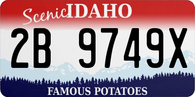 ID license plate 2B9749X