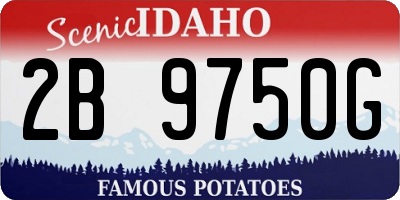ID license plate 2B9750G