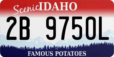 ID license plate 2B9750L