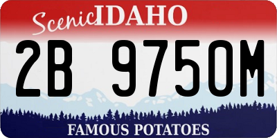 ID license plate 2B9750M