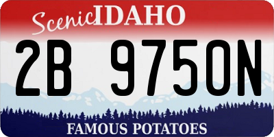 ID license plate 2B9750N