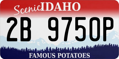 ID license plate 2B9750P