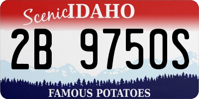 ID license plate 2B9750S