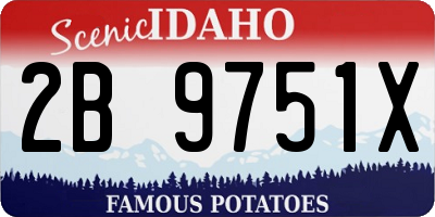ID license plate 2B9751X
