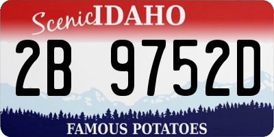ID license plate 2B9752D