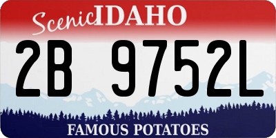 ID license plate 2B9752L