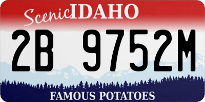 ID license plate 2B9752M