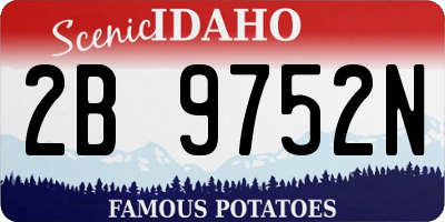 ID license plate 2B9752N