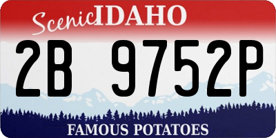 ID license plate 2B9752P