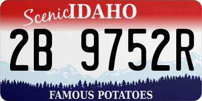 ID license plate 2B9752R