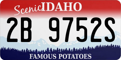 ID license plate 2B9752S