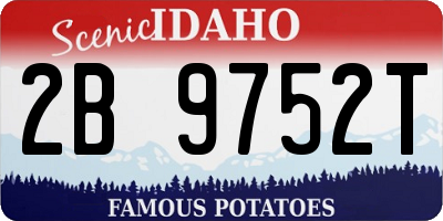 ID license plate 2B9752T
