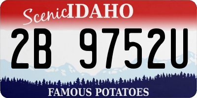 ID license plate 2B9752U